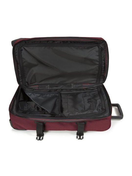 Eastpak Tranverz Μ Medium Travel Suitcase Fabric Bushy Burgundy with 4 Wheels Height 67cm EK00062L-2A9