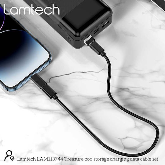 Lamtech Regular USB to Lightning / Type-C / micro USB Cable Μαύρο (LAM113744)