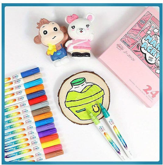 Zibeef Acrylic Markers 1.5mm Colorful 48pcs