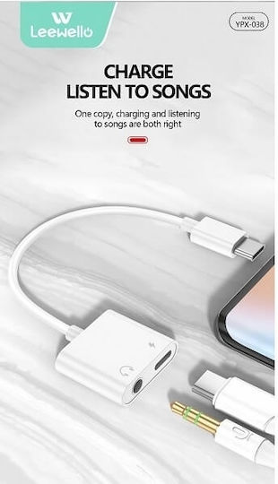 Leewello Converter USB-C male to USB-C male White 1pcs