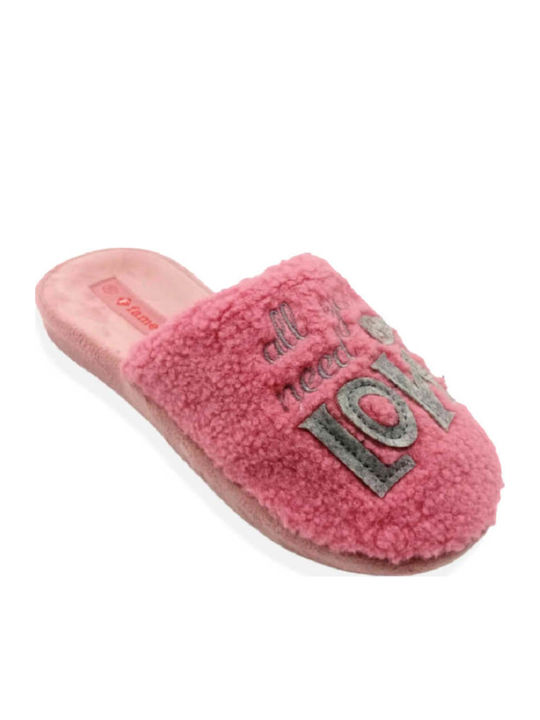 Anatomical Women's Slippers with Fur Pink