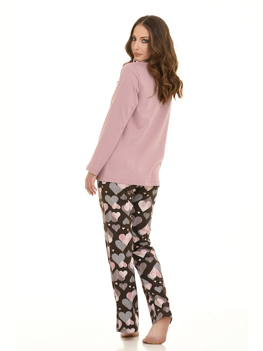 Zen Winter Damen Pyjama-Set Baumwolle Braun