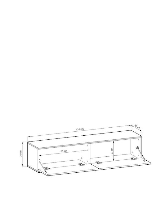 Έπιπλο Τηλεόρασης Loro I Μπεζ Μ135xΠ32xΥ30cm