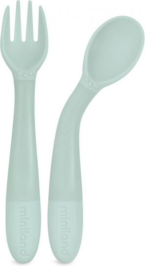 Miniland Feeding Set made of Plastic Green 5pcs
