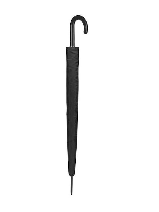 Rain Automatic Umbrella with Walking Stick Black