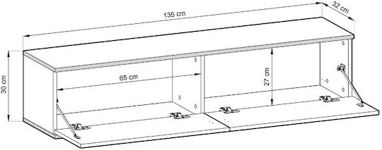 TV-Möbel Hölzernes Loro Ii Beige L135xB32xH30cm
