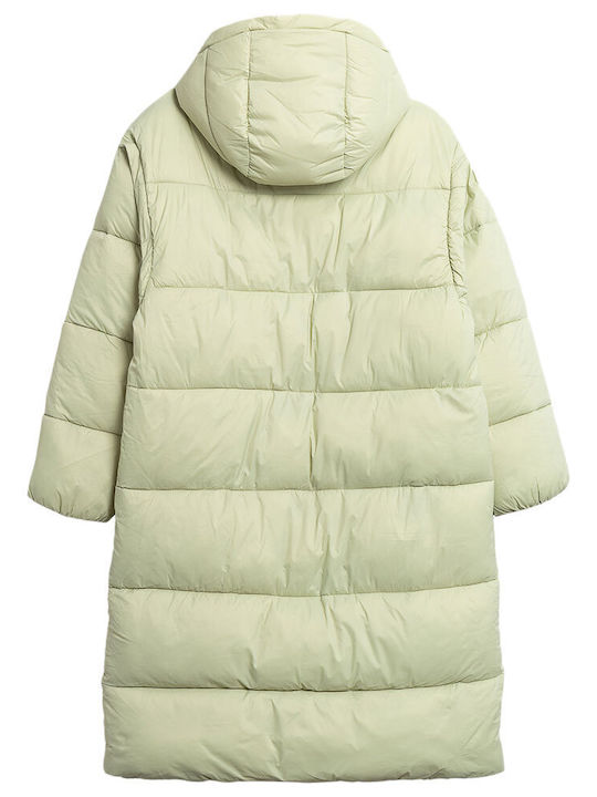 4F Kurz Damen Puffer Jacke für Winter Grün