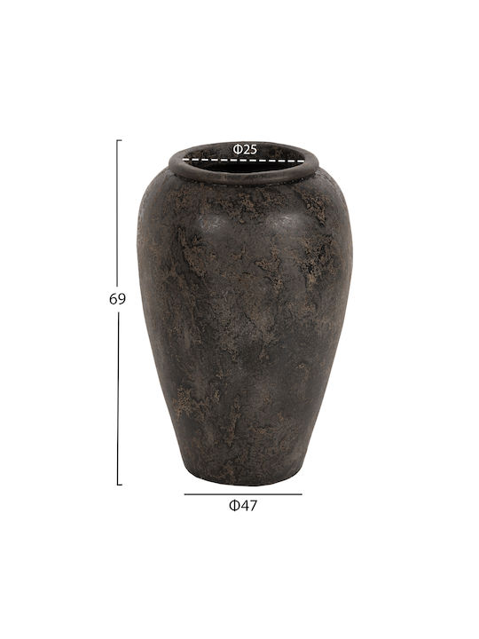 HomeMarkt Dekorative Vase Keramik Sparta Grau B25xH47cm