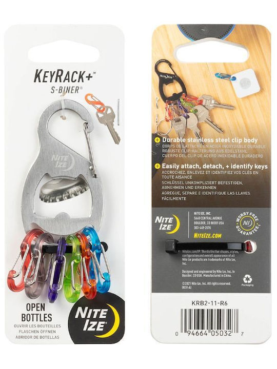 Niteize Μπρελόκ Ανοιχτήρι Keyrack Μεταλλικό Ασημί