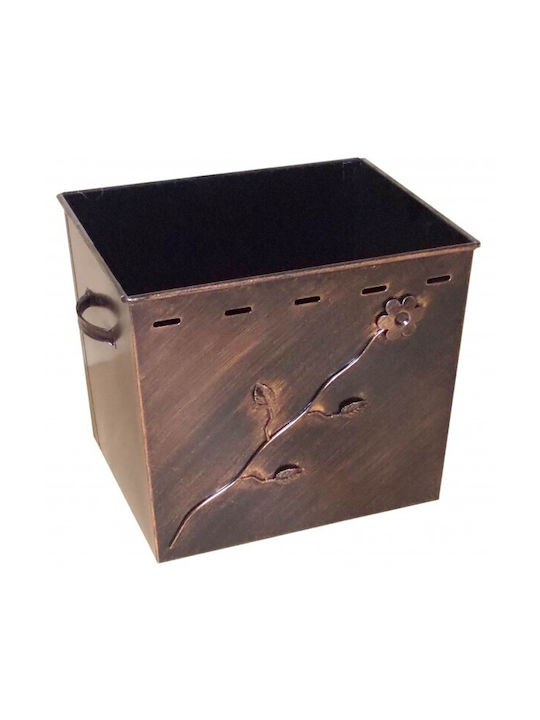 Ξ-5 Metallic Box Wood Storage 46x36x40cm Bronze