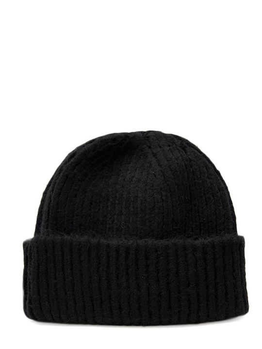 Beanie Γυναικείος Σκούφος Πλεκτός σε Μαύρο χρώμα