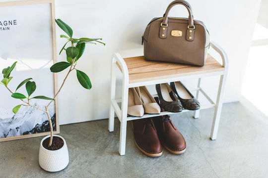 Metallic Shoe Organizer Blue 48x19x46cm