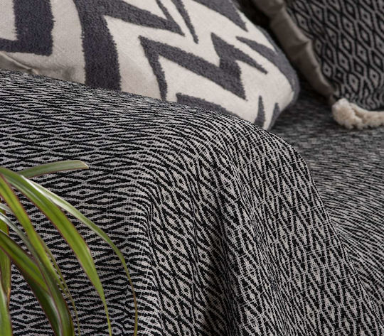 Nef-Nef Homeware Zackren Покривка За Фотьойл Жакард 180x180см Черна