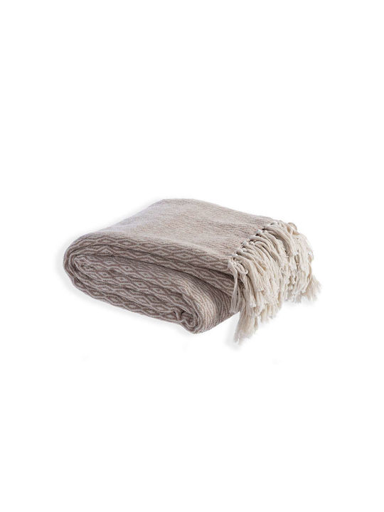Nef-Nef Homeware Zackren Ριχτάρι Πολυθρόνας Ζακάρ 180x180εκ. Black 034262