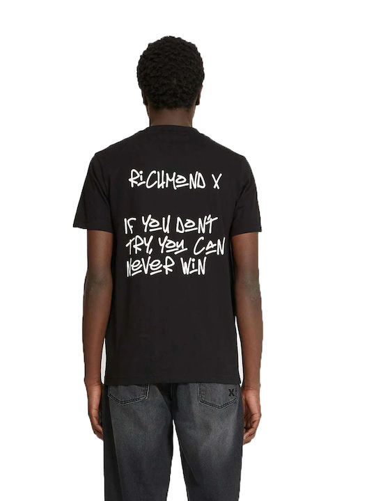 John Richmond Herren T-Shirt Kurzarm Schwarz