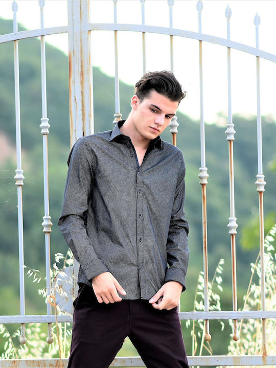 Long-sleeved Cotton Shirt Black