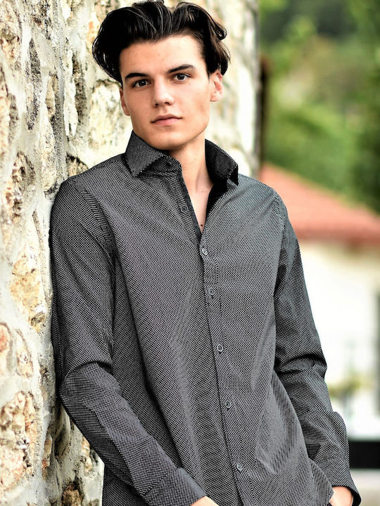 Long-sleeved Cotton Shirt Black