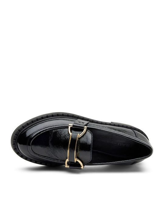 Δερμάτινα Γυναικεία Loafers σε Μαύρο Χρώμα
