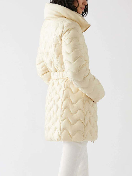 Kurz Damen Puffer Jacke für Winter Weiß