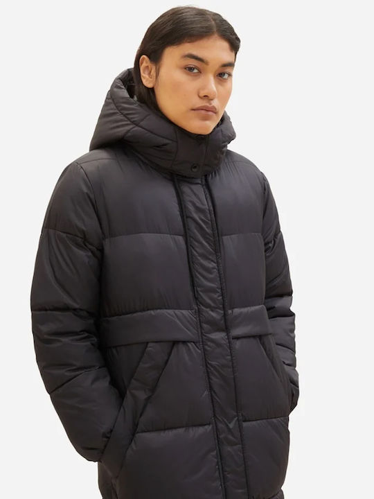 Women's Short Puffer Jacket for Winter Black