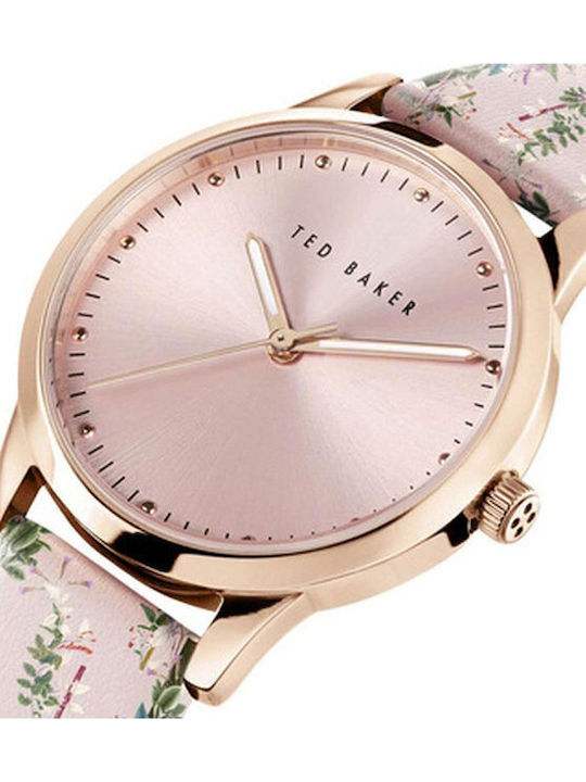 Ted Baker Fitzrovia Jardin Ρολόι Μπαταρίας με Δερμάτινο Λουράκι