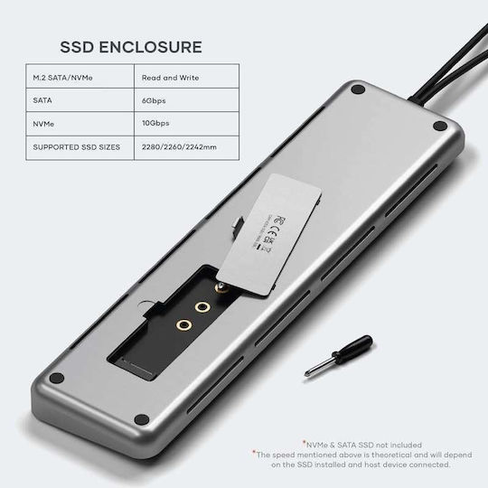 Satechi USB-C Stație de andocare cu HDMI Ethernet Gri (ST-DDSM)