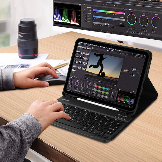 Buddi Zuna Flip Cover με Πληκτρολόγιο στα Αγγλικά US Μαύρη (Universal 10.9")