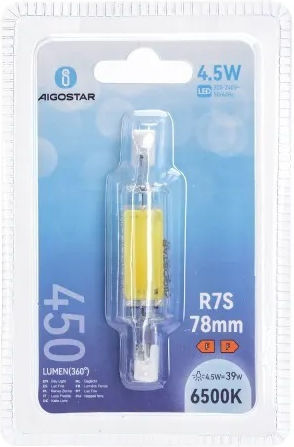 Aigostar Dulie Bec LED 4.5W 78mm pentru Soclu R7S Alb natural 450lm