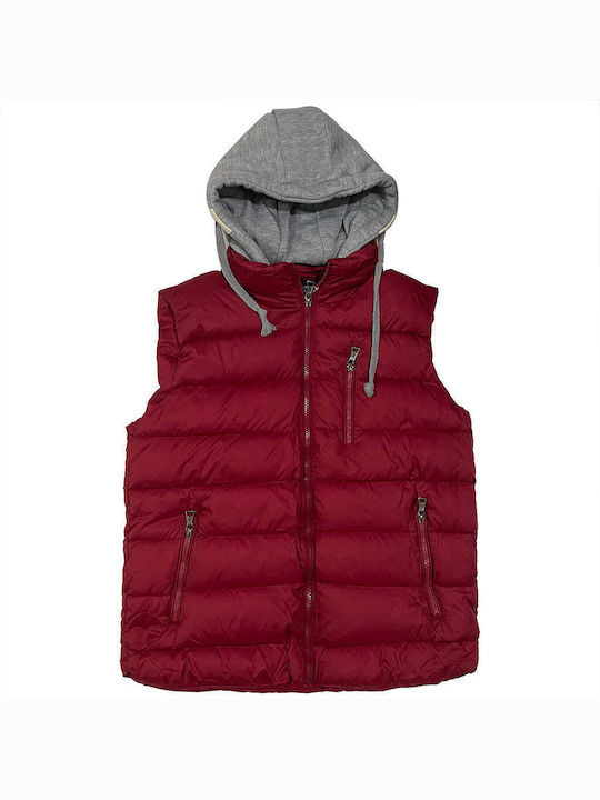 Ustyle Men's Sleeveless Jacket Red