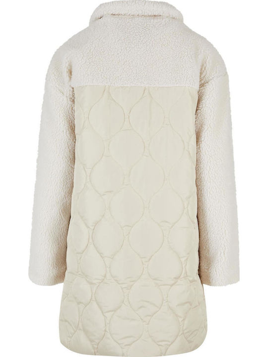 Kurz Damen Puffer Jacke für Winter Softseagrass/Whitesand