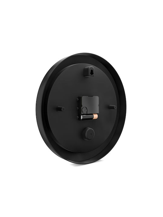 Mebus Ceas de Perete Plastic Negru Ø25cm