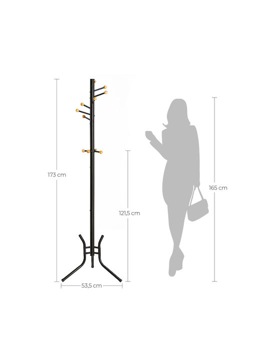 Songmics Калъф за дрехи Метал Черен 53.5x53.5x173см