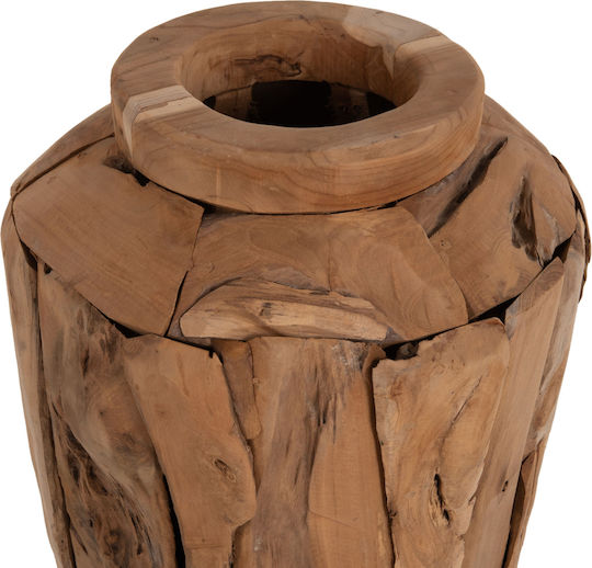 HomeMarkt Decorative Wooden Vase Zenia Yellow Φ15xH40cm
