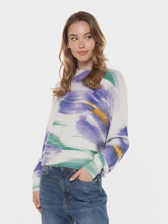 Desigual Damen Langarm Pullover Weiß