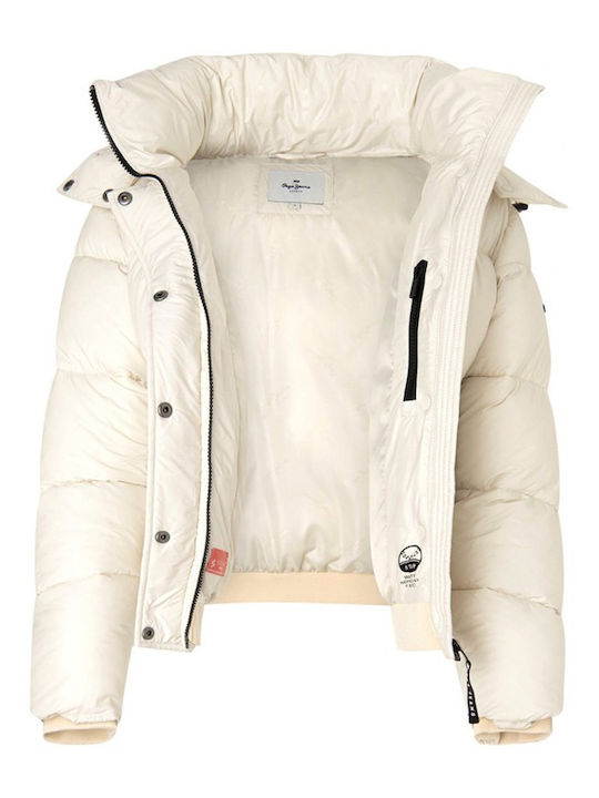 W E1 Drop Scurtă Jachetă de femei Puffer White