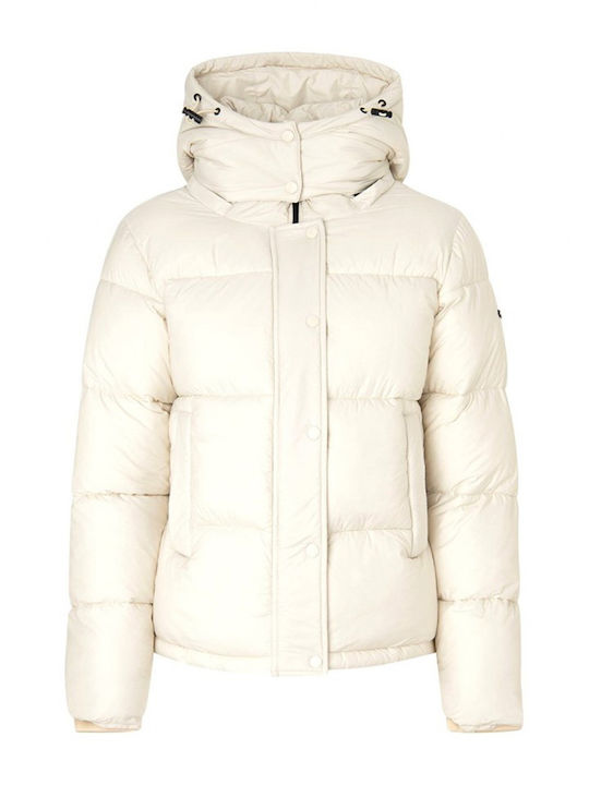 W E1 Drop Scurtă Jachetă de femei Puffer White