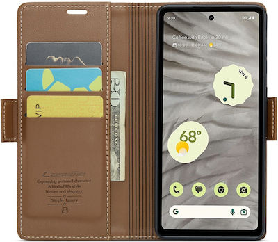 Caseme Series Wallet Συνθετική Καφέ (Google Pixel 7a)