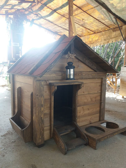Molf's Къщичка за Куче Дърво За Външно Ползване Кафяв 65x80x80см