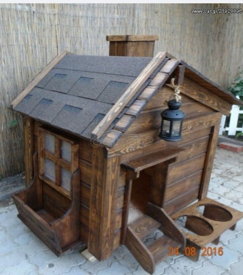 Molf's Къщичка за Куче Дърво За Външно Ползване Кафяв 65x80x80см