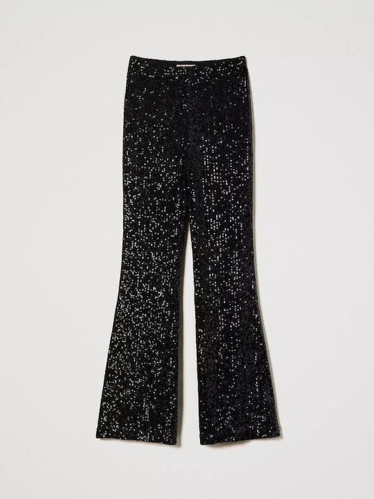 Dama Tesatura Pantaloni Negru cu Paiete