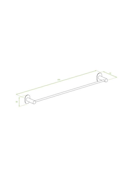 Laveo Single Wall-Mounted Bathroom Freestanding Towel Rack Black