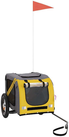 vidaXL Καρότσι για Μεταφορά Σκύλου έως 30kg Κίτρινο Μ124xΠ53xΥ53εκ.