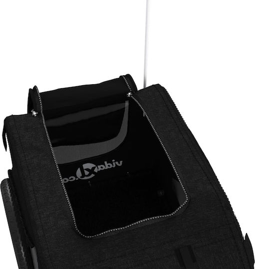 vidaXL Dog Carrying Black Stroller for 30kg Pets L124xW53xH53cm