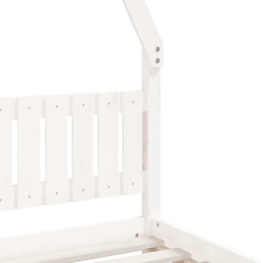 Kids Bed Single White for Mattress 90x200cm