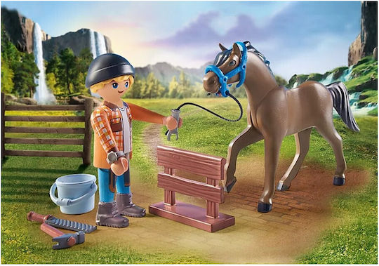 Playmobil Конете на водопада Ковачът Ben с коня Achilles за 4-10 години