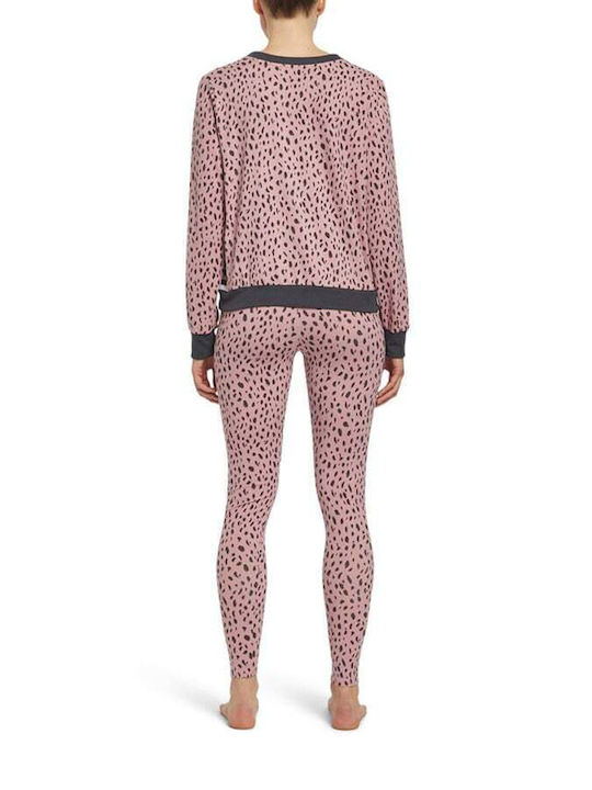 DKNY Winter Damen Pyjama-Set Rosa