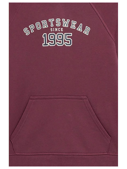 Kids Sweatshirt with Hood and Pockets Burgundy