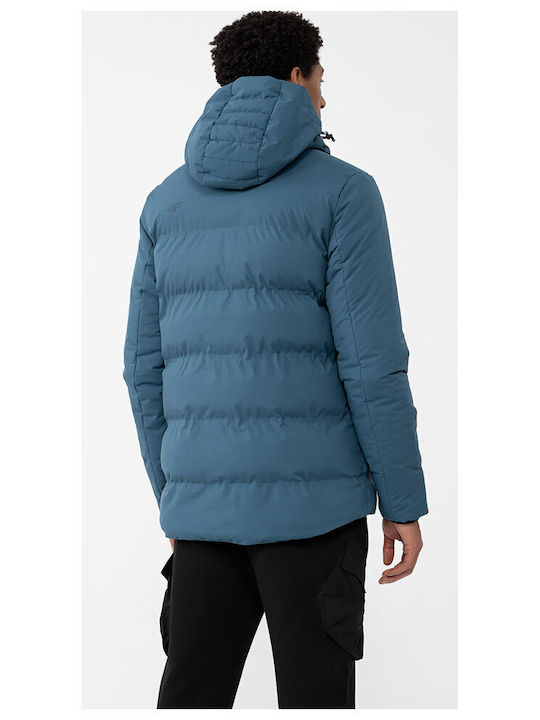 4F Herren Winter Jacke Lässig Blau