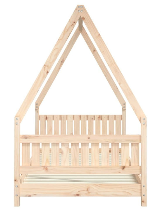 Kinderbett Einzeln Beige für Matratze 90x200cm