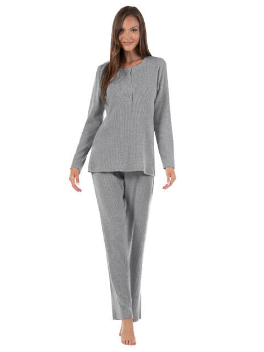 Secret Point Winter Women's Pyjama Set Gray